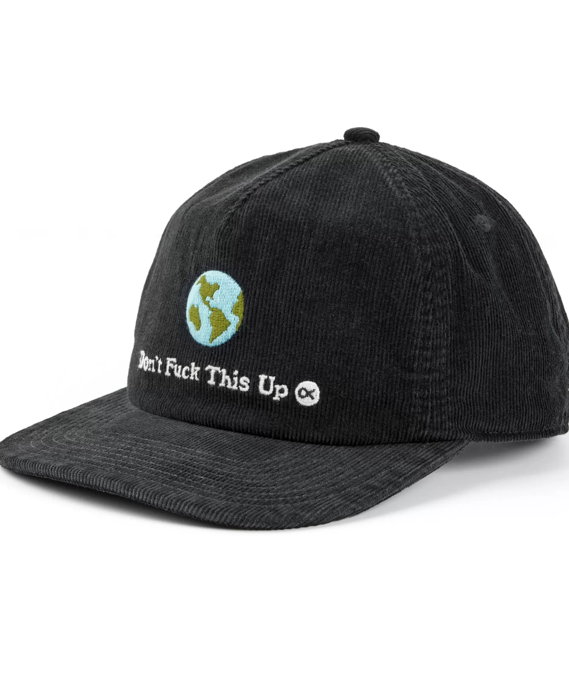 Outerknown Don'T Fuck This Up Cord 5-Panel Hat Pitch Black Clearance