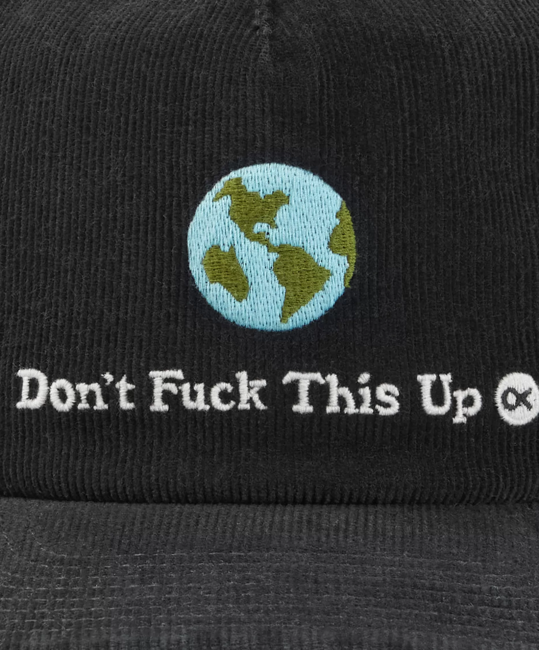 Outerknown Don'T Fuck This Up Cord 5-Panel Hat Pitch Black Clearance